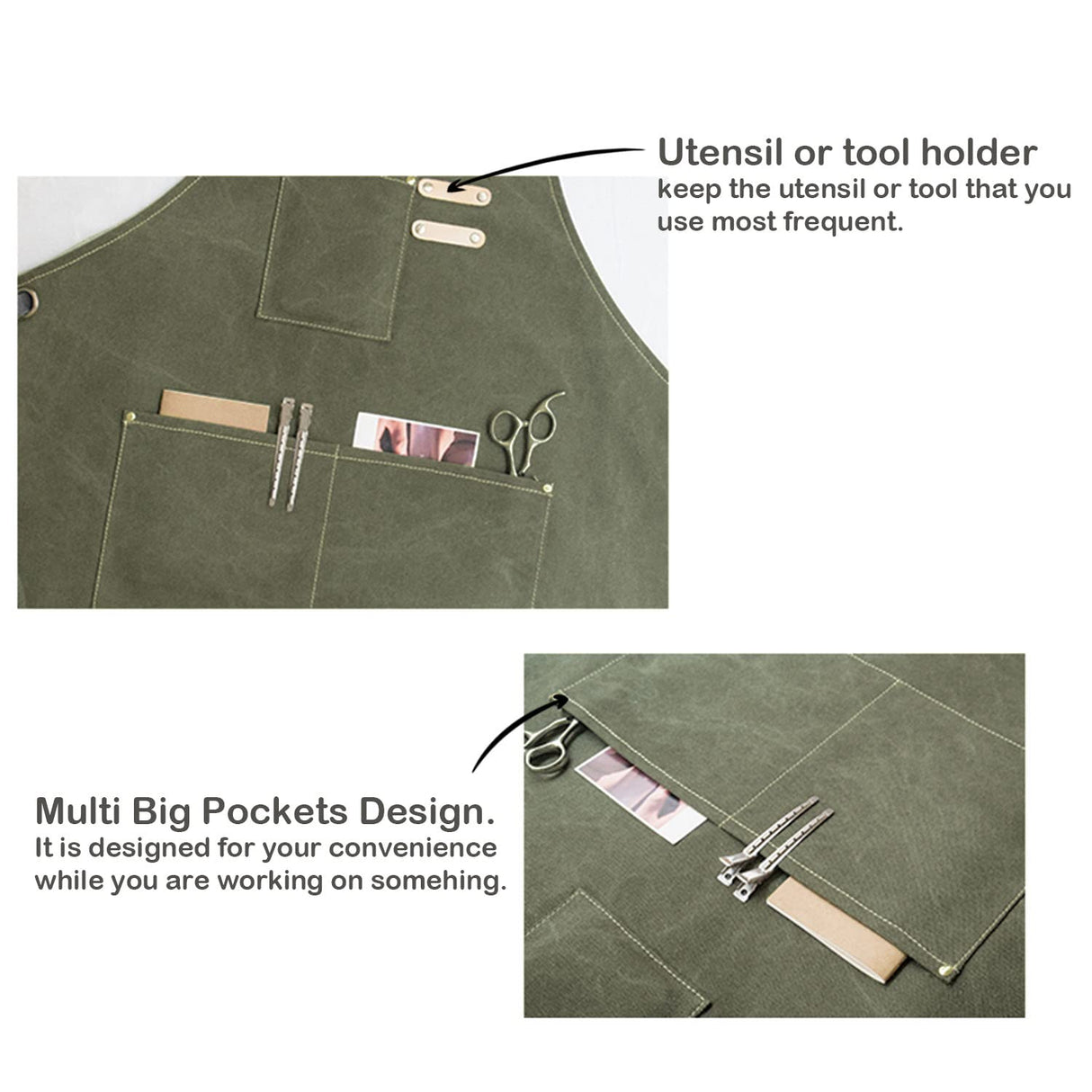 carrotez Adjustable Over sized Plus Size Canvas Apron with Pockets Men and Women Aprons carrotez