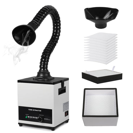 BEAMNOVA Solder Fume Extractor 100W 2 in 1 Hose Fume Extractor Soldering 3-Stage Filters Smoke Absorber 99.97% filter Powerful Welding Fume Extractor BEAMNOVA