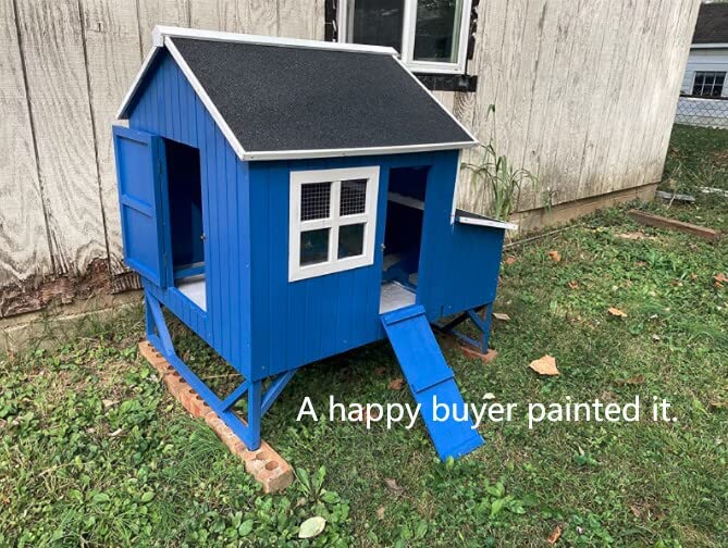 Omitree Deluxe Large Wood Chicken Coop Backyard Hen House 4-8 Chickens with 3 Nesting Box Omitree