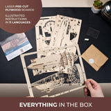 UGEARS 2.5D Framed Zeppelin - Classic Aircraft Wood Model Kit with Movable Propellers & Stabilizers - Airship Wooden Puzzle Model Kits for Adults - UGEARS