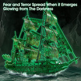 3D Puzzles for Adults Glow in The Dark The Flying Dutchman Luminous Haunted Pirate Ship Arts for Adults Model Kits Ghost Ship Gifts for Men Women, CubicFun