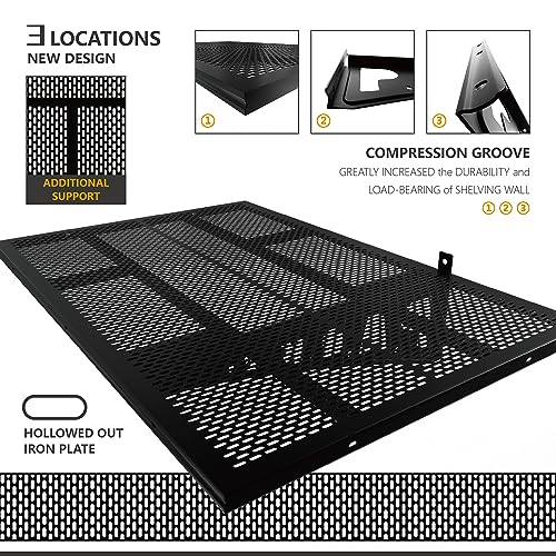 PAOKE New Type Garage Wall Shelving, Sturdy Heavy Duty Floating Shelves, 2 Pack Weighs up to 500 lbs, Great Option for Saving Space in The Garage - WoodArtSupply