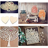 LIOOBO 100pcs Blank Wood Slices Woodsy Decor Wood Heart Embellishment Love Heart Ornament Blank Wood Heart Cutouts Heart Wood Discs Valentine Hanging LIOOBO
