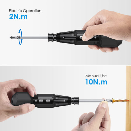 AMIR Electric Screwdriver Cordless, Rechargeable Power Screwdrivers Set, Portable Automatic Home Repair Tool Kit with LED Lights and USB Cable AMIR