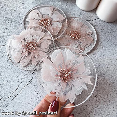 ResinWorld 4 Pack 4 inches Round Coaster Molds, Thick Coaster Silicone Molds for Resin Casting, Geode Agate Silicone Coaster Epoxy Casting Mold ResinWorld