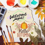 Large Rectangle-Shaped Wooden Welcome Door Sign to Paint 10Pcs, DIY Blank Unfinished Wood Ornament for Crafts Hanging Decorations, Halloween Sophena