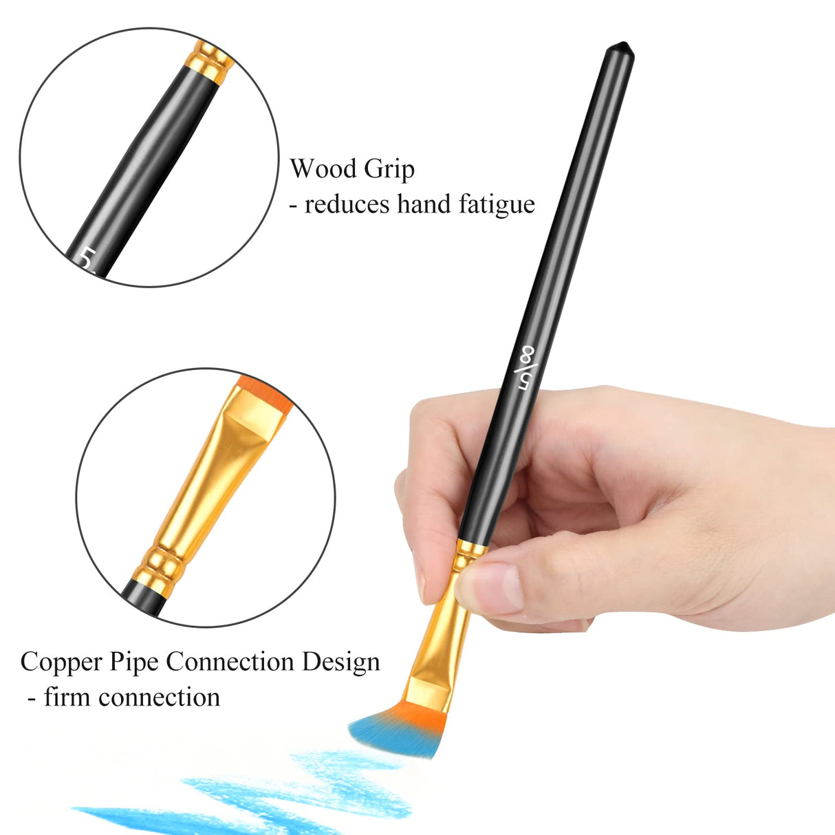 40 Pcs, Paint Brush Set for Acrylic Painting, Watercolor Brushes for Acrylic Oil Watercolor, Miniature Detailing, and Rock Painting Phinus