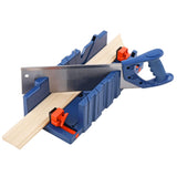 45° Woodworking Clamping Mitre Saw Box Hand Mitre Box, Small Mitre Box and Saw Miter Saw Kit for Woodworker Carpenter Photo Frames, Plaster Lines, flexman