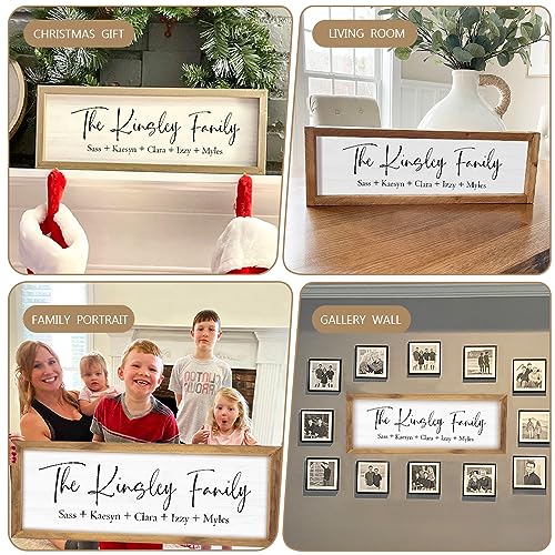 Last Name Signs for Home | Personalized Framed Wooden Family Name Sign for Home Decor Wall | Custom Wood Signs | Monogram Name Wall Decor | YATIE