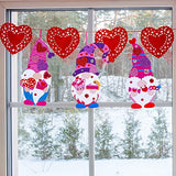 Winlyn 36 Sets Valentine's Day Gnome Ornaments Decorations DIY Valentine Gnome Craft Kits Assorted Gnome Shaped with Heart Valentine Stickers for Winlyn