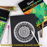 Dyvicl Black Paper Pad 5.5"x8.5" Sketch Book, 35 Sheets (90 lb/150gsm), Spiral Black Sketchbook Drawing Paper for Pencil, Pastel, White Ink Gel Pen, Dyvicl
