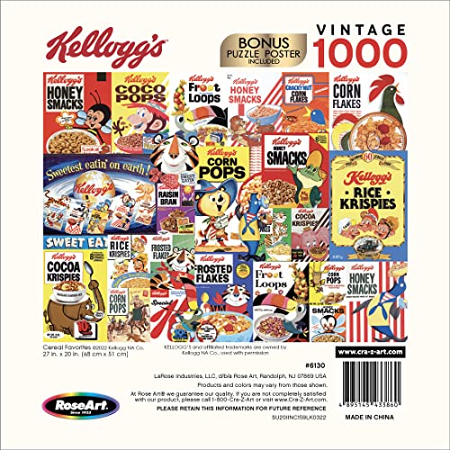 Kellogg's 1000 PC Jigsaw Puzzles - Cereal Favorites Cra-Z-Art