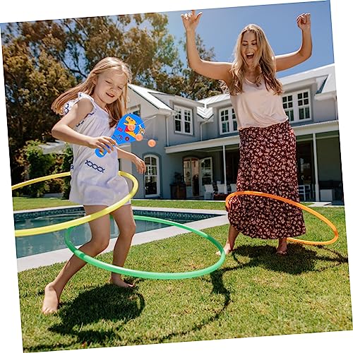 Hohopeti 6pcs White Billet Wooden Racket Paddle Balls with String Unfinished Fraternity Paddle DIY Craft Hohopeti