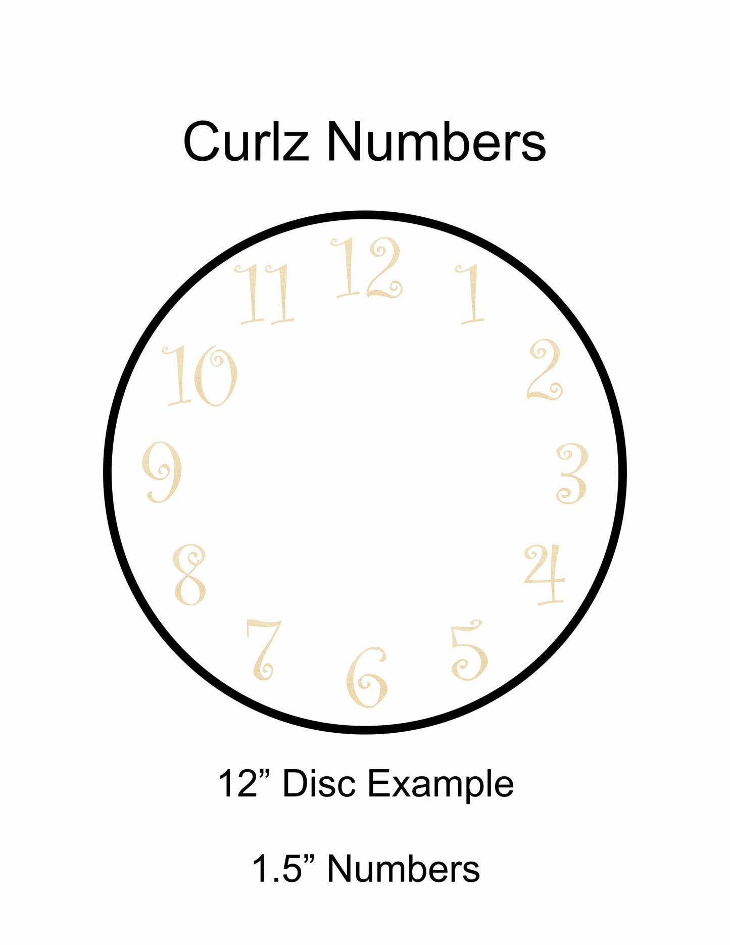 Unfinished Wood Clock Number Set in Curlz Font, Available in a Variety of Sizes and Thicknesses (1.5 Inch Tall, 1/8" Thickness) - WoodArtSupply