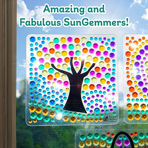 SUNGEMMERS Diamond Window Art Craft Kits for Kids 8-12 - Fun for Girls Ages 8-12, Spring Crafts for Kids Ages 8-12 - Great 6 7 8 9 10 Year Old Girl PURPLE LADYBUG