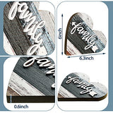 Jetec 2 Pcs Rustic Wood Home Sign Farmhouse Love Wooden Heart Shaped Table Centerpiece Valentines Day Decoration for Home Kitchen Living Room Dining Jetec