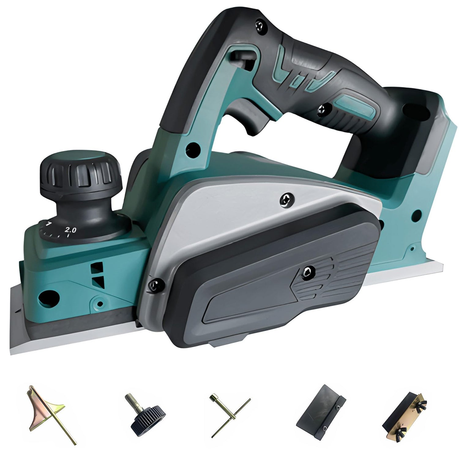 3-1/4 Inch Woodworking Hand Planer for Makita 18V Battery, Cordless Hand Planer Brushless Planer Handheld Planer for Woodworking Power Wood Planer F FINEC