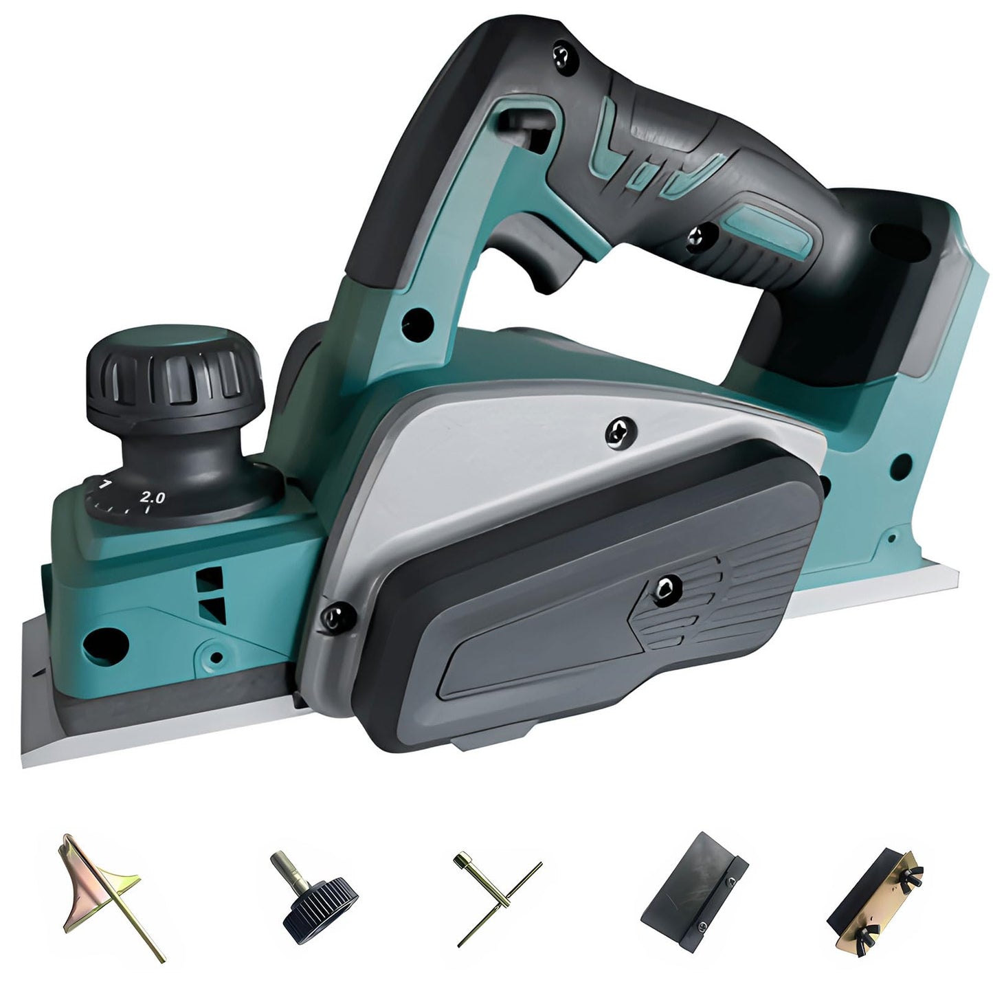 3-1/4 Inch Woodworking Hand Planer for Makita 18V Battery, Cordless Hand Planer Brushless Planer Handheld Planer for Woodworking Power Wood Planer - WoodArtSupply