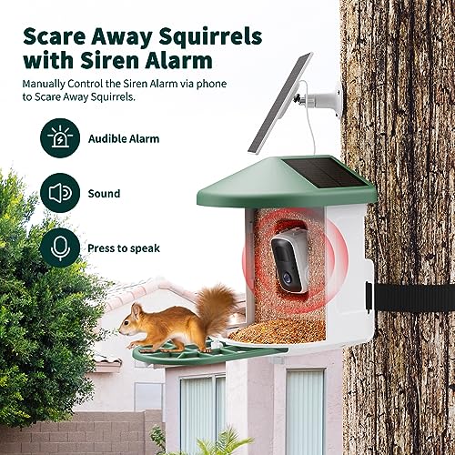 HARYMOR Bird Feeder with Camera with AI Identify Bird Species Solar Panel, Smart Bird House with Cam, Live View, Instant Arrival Alerts, Capture Bird HARYMOR