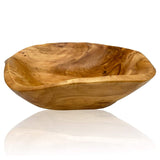 OUEEGER Wood Salad Bowl(10"-12"), Handmade Natural Root Wooden Bowl, Wood Crafts Bowl Serving for Fruit, Snack, Food OUEEGER