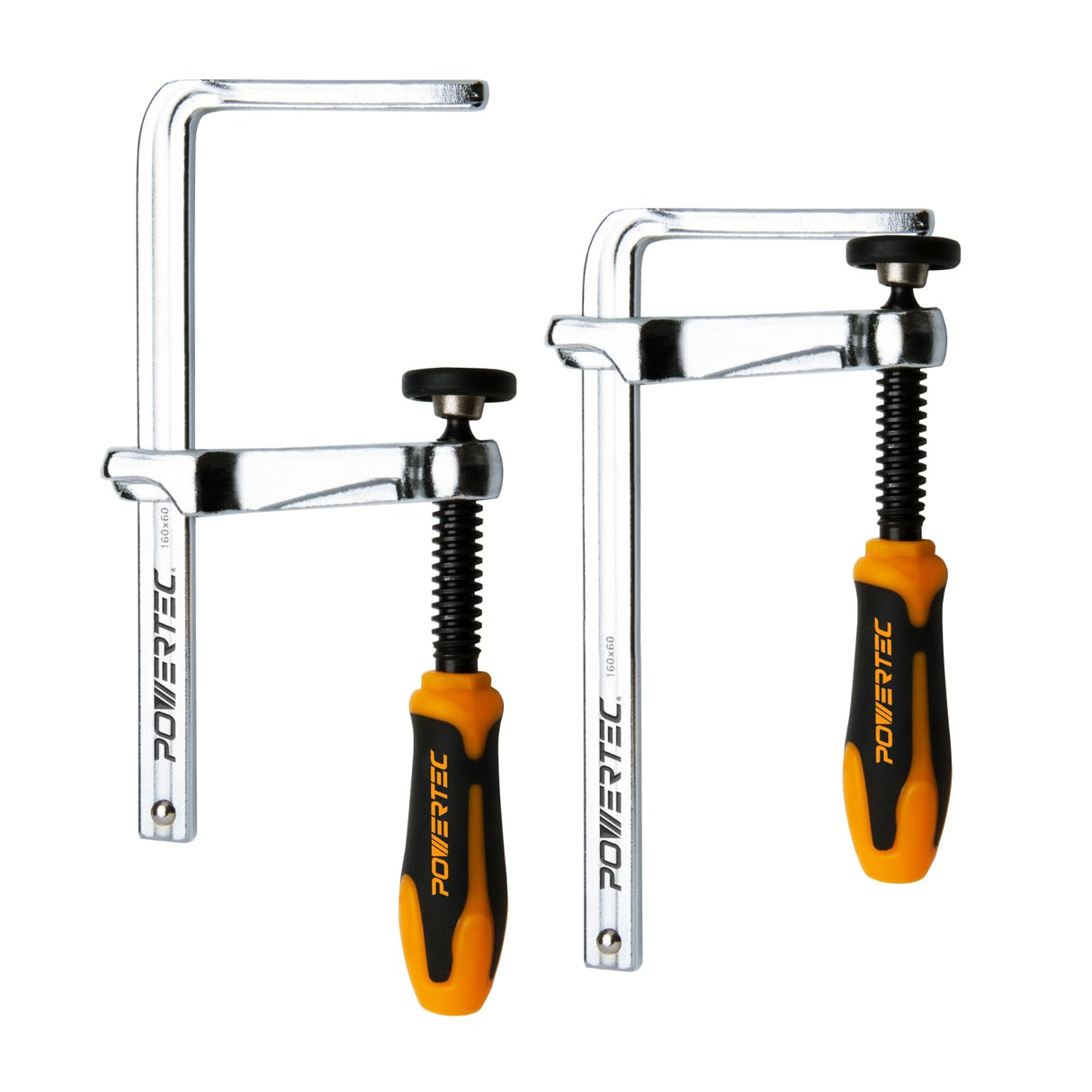 POWERTEC 71410 Quick Screw Guide Rail Clamp for MFT Table and Track Saw Guide Rail System, 5-3/8” Capacity x 2-3/8” Throat Depth, 400lbs Clamping POWERTEC