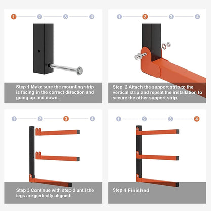 WALMANN Wall Mount Heavy Duty Lumber Rack, Lumber Storage Rack for Garage, Overhead Wood Storage Rack for Woodworking Shop(1 Pair) - WoodArtSupply