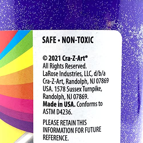 Cra-Z-Art Washable Glitter Paint Bulk Pack 4ct, Assorted Colors 16oz each bottle Cra-Z-Art
