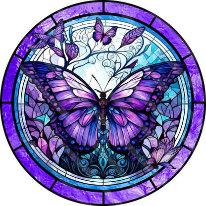 ajepon 5D Butterfly Diamond Painting Kits for Adults-Stained Glass Butterfly Diamond Art Kits for Adults, Butterfly Gem Art Kits for Adults for Gift - WoodArtSupply