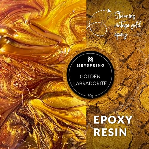 MEYSPRING Golden Labradorite Epoxy Resin Color Pigment - 50g - Mica Powder for Epoxy Resin MEYSPRING