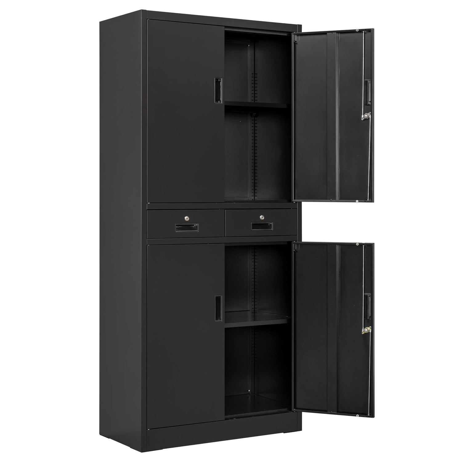 iDEKAI Metal Storage Cabinet with Lock, 71" Garage Storage Cabinets with 2 Lockable Drawers and 4 Adjustable Shelves,Tall File Cabinet, Tool Cabinet iDEKAI