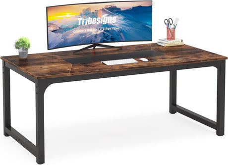 Tribesigns Modern Computer Desk, 70.8 x 35.4 inch Large Executive Office Desk Computer Table Study Writing Desk Workstation for Home Tribesigns