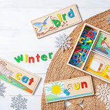 Melissa & Doug See & Spell Wooden Educational Toy With 8 Double-Sided Spelling Boards and 64 Letters - Preschool Learning Activities, See & Spell Melissa & Doug