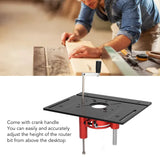 Router Lift System Kit, Router Table Insert Plate with Router Lift, Rings and Screws, Mounting Base Plate for Woodworking (Black) Acogedor