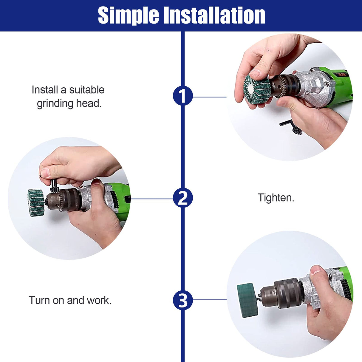 Glarks 10 Pack Non Woven Abrasive Wheel Drill Buffing Attachment Set, Red and Green Scouring Pads Power Scrubber Cleaning Kit with 1/4" Shank for Glarks
