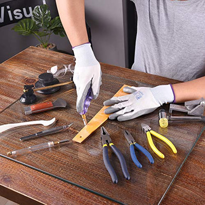 Professional 16 Pieces Mosaic tile and Stained Glass Start-up Tool Set with Carrying Case, Lead Came Kit for Beginner with Cutters, Pliers, Square, - WoodArtSupply