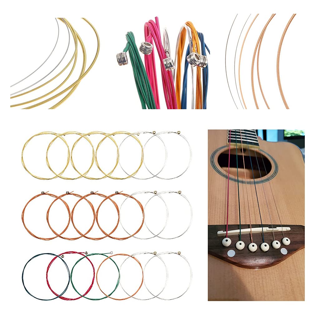 66PCS Guitar Accessories Kit, Acoustic Guitar Changing Tool, Including Acoustic Strings, Guitar Picks, Capo, String Winder&Cutter, Tuner, Guitar Dutaoes