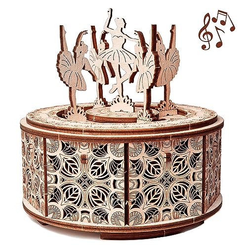 Wood Trick Dancing Ballerina Music Box Kit Swan Lake, DIY Wooden Musical Box Ballerina - 3D Wooden Puzzle, Assembly Toy, Brain Teaser for Adults and - WoodArtSupply