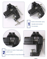 Mini Table Clamp, Small Bench Vice, New upgraded cast iron manufacturing Jewelers Hobby Clamps Craft Repair Tool Portable Work Bench Vise (mini) HENGDA VISE