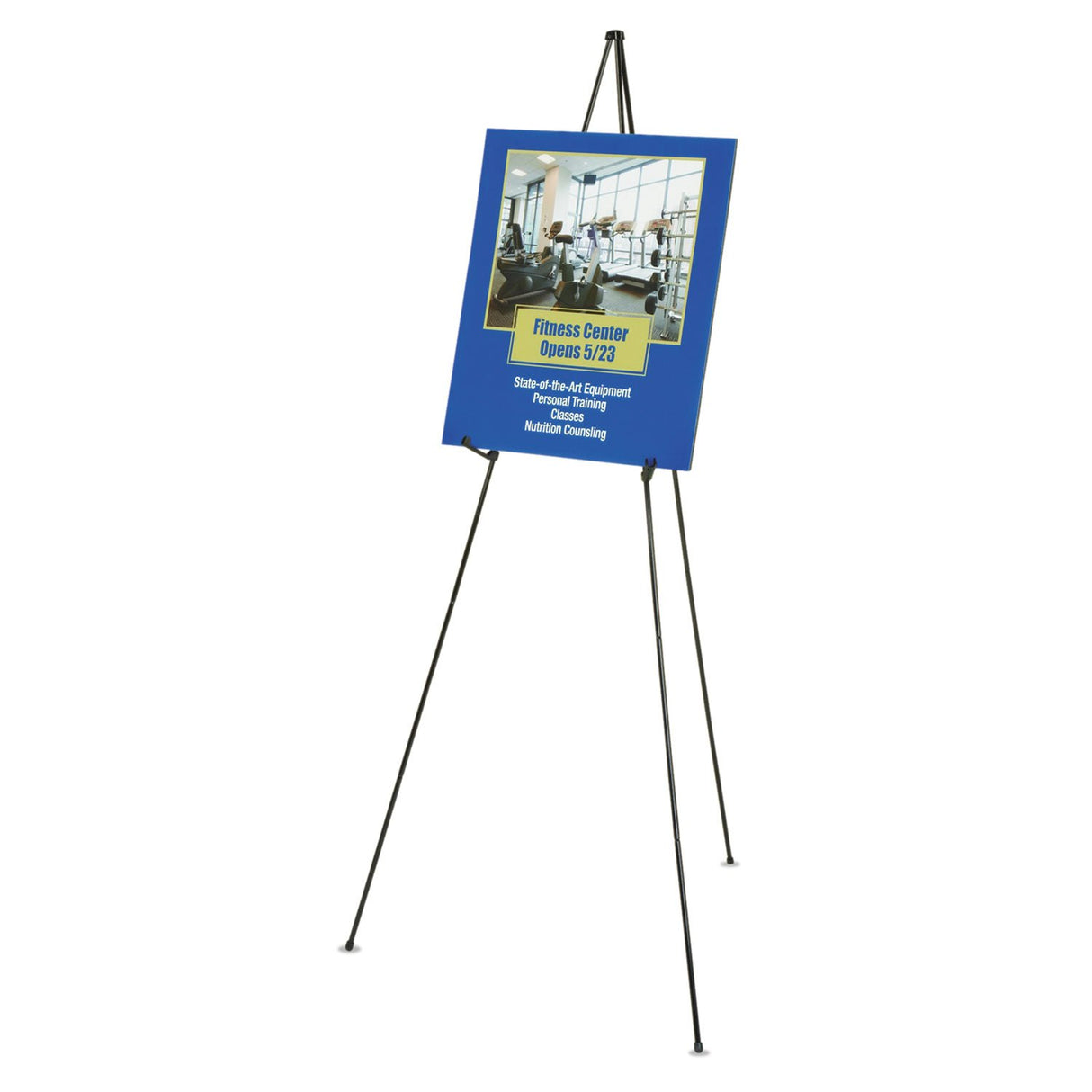 Quartet Instant Easel 63” Stand, Supports 5 lbs., Tripod Base, Powder Coated Steel Material, Collapsible, Black (29E) Quartet