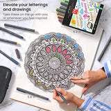 ARTEZA Felt Tip Pens, Set of 24 Landscape Brush Tip Calligraphy Pens for Note Taking, Sketching, Cross-Hatching, Outlining, Dye-Based Ink, Smear-Free ARTEZA