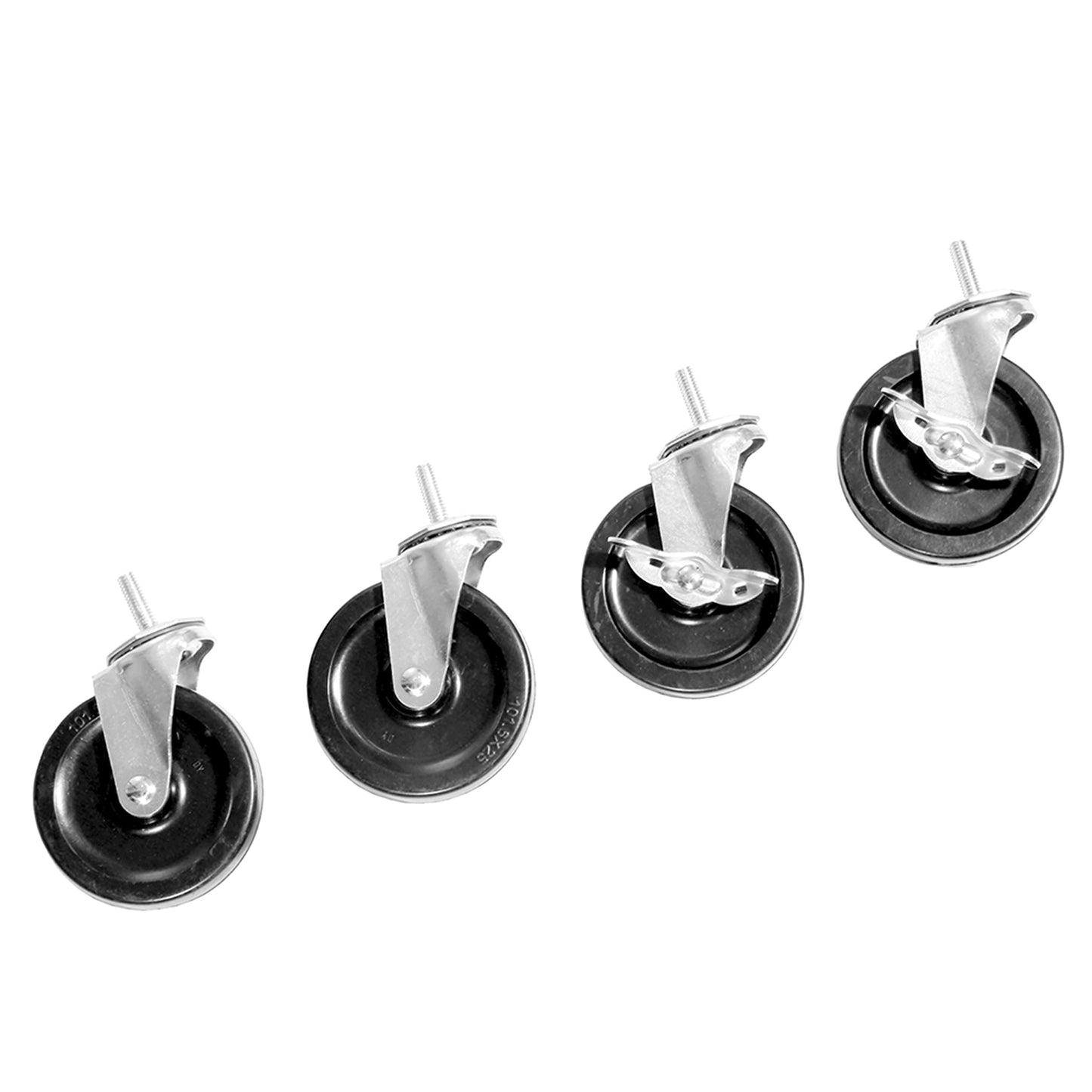 Seville Classics Heavy Duty Stem Threader Swivel Locking Casters Set of 4 Wheels, for Office, Kitchen, Garage, Warehouse, Steel, 3" Diameter, - WoodArtSupply