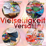 TRITART Paint Brush Set of 25 - Suitable as Acrylic, Watercolor & Oil Brushes - Paintbrushes with 2 Mixing Pallets - Artists Painting Supplies Tritart