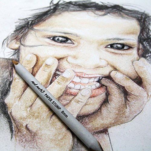 Mont Marte Pastel and Charcoal Blenders, 7 Piece. Comes with 4 Paper Stumps and 3 Paper Tortillions. Suitable for Use with Charcoals, Pastels and MONT MARTE