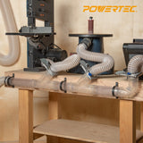 POWERTEC 70176V Clear PVC Pipe 2-1/2" x 36" Long, 1PK, Rigid Plastic Tubing for Dust Collection Hose & Fittings POWERTEC