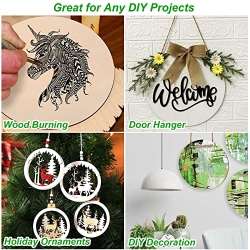24 Pack 12 Inch Wood Rounds Unfinished Basswood Plywood Wooden Sheets Blank Wood Circle for Crafts Painting School Projects Door Hanger Wood Burning ZOFORTY