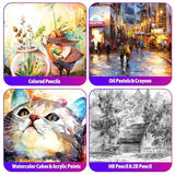 iBayam Deluxe Art Set, 195-Pack Artist Gift Box, Arts and Crafts Drawing Painting Kit Art Supplies for Adults Kids, Art Kits Paint Set with 24 iBayam