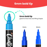 Chalkola Chalk Markers - Pack of 40 (Neon, Pastel & Metallic) Liquid Chalk Pens - For Chalkboard, Blackboard, Window, Labels, Bistro, Glass, Car, Chalkola