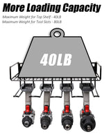 WellMall Garage Organization and Drill Storage - 2 Pack Power Tool Organizer Wall Mount Style, Great for Drill as Tool Utility Shelves / Rack, WellMall