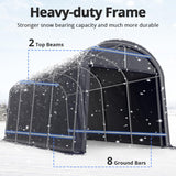 KING BIRD 10' x 20' Round Style Garage Shelter Anti-Snow Heavy Duty Storage Shelter Carport Portable Canopy Storage Shelter Shed for Boat, Patio KING BIRD