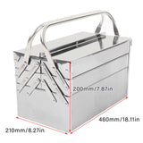 Portable Cantilever Tool Box Crafted from Stainless Steel with 5 Tray Cantilever for Home and Auto Repair Folding Metal Toolbox. (460) Walfront